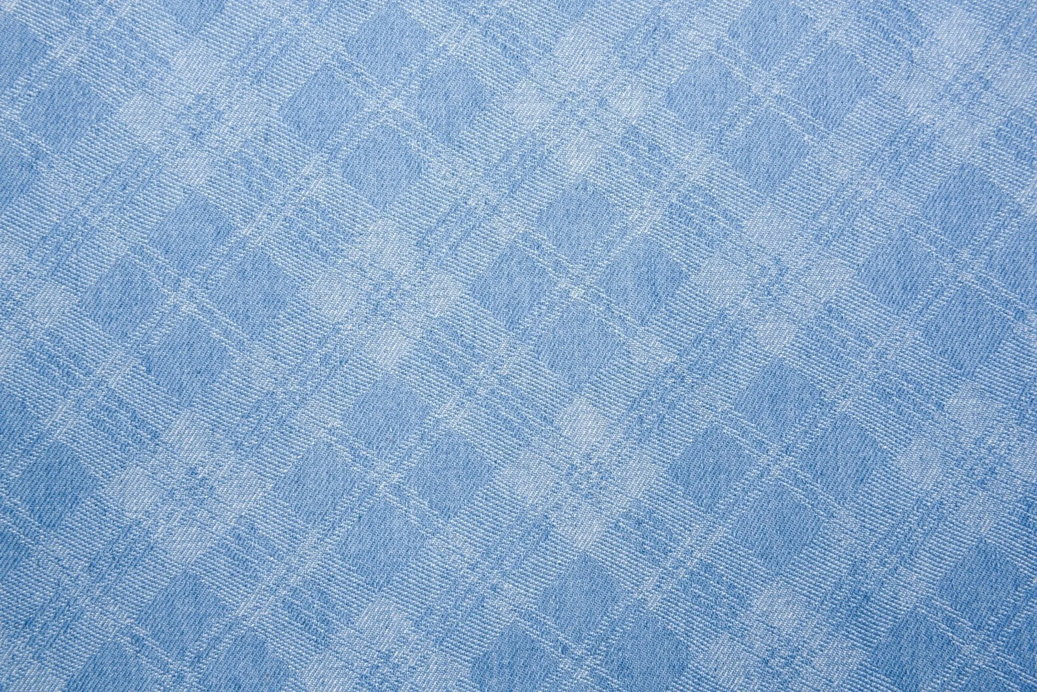 100%  Cotton  Washed Denim Plaid Jacquard Fabric