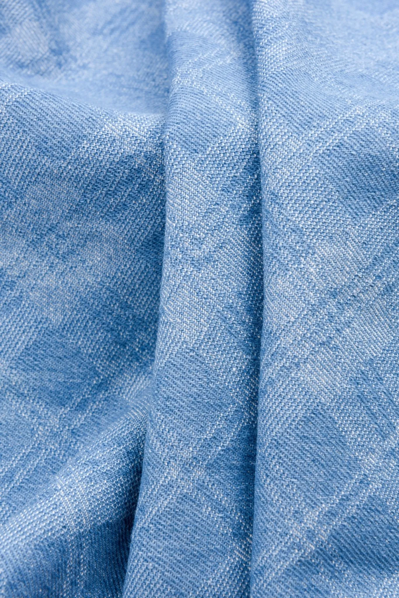 100%  Cotton  Washed Denim Plaid Jacquard Fabric