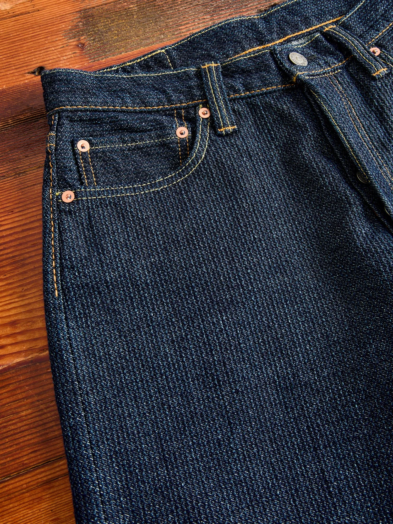 1170-2-ID Indigo Sashiko Denim - Relaxed Tapered Fit