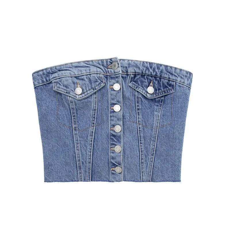 A Blue Denim Top