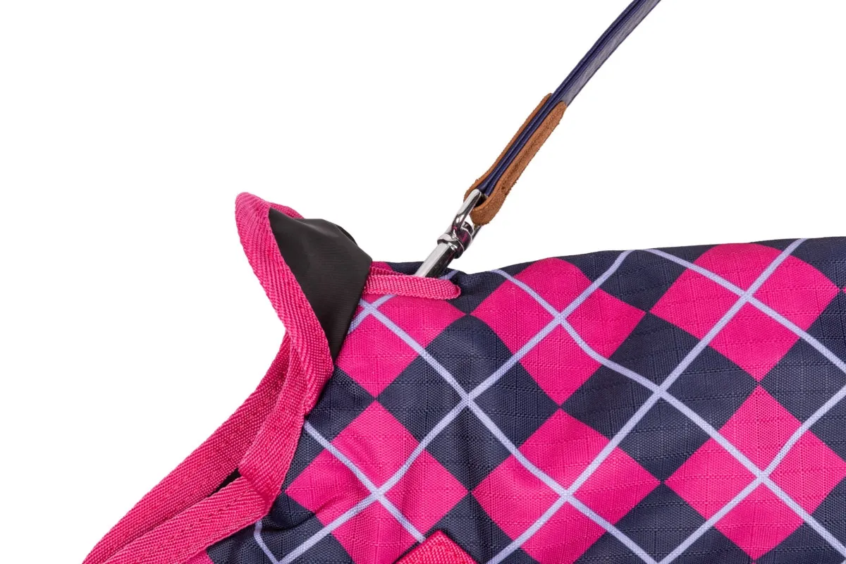 All Seasons Waterproof Dog Coat in Pink Check