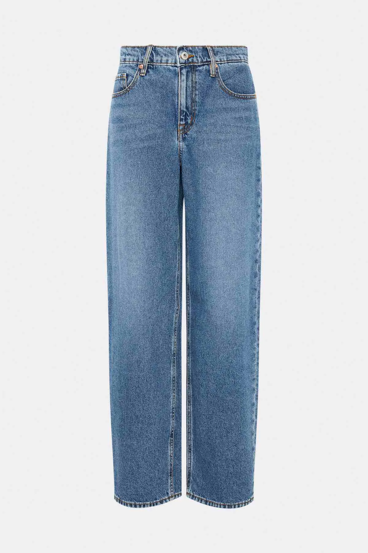 AVRIL LOW SLOUCHY WIDE LEG JEAN MOMENT MID BLUE