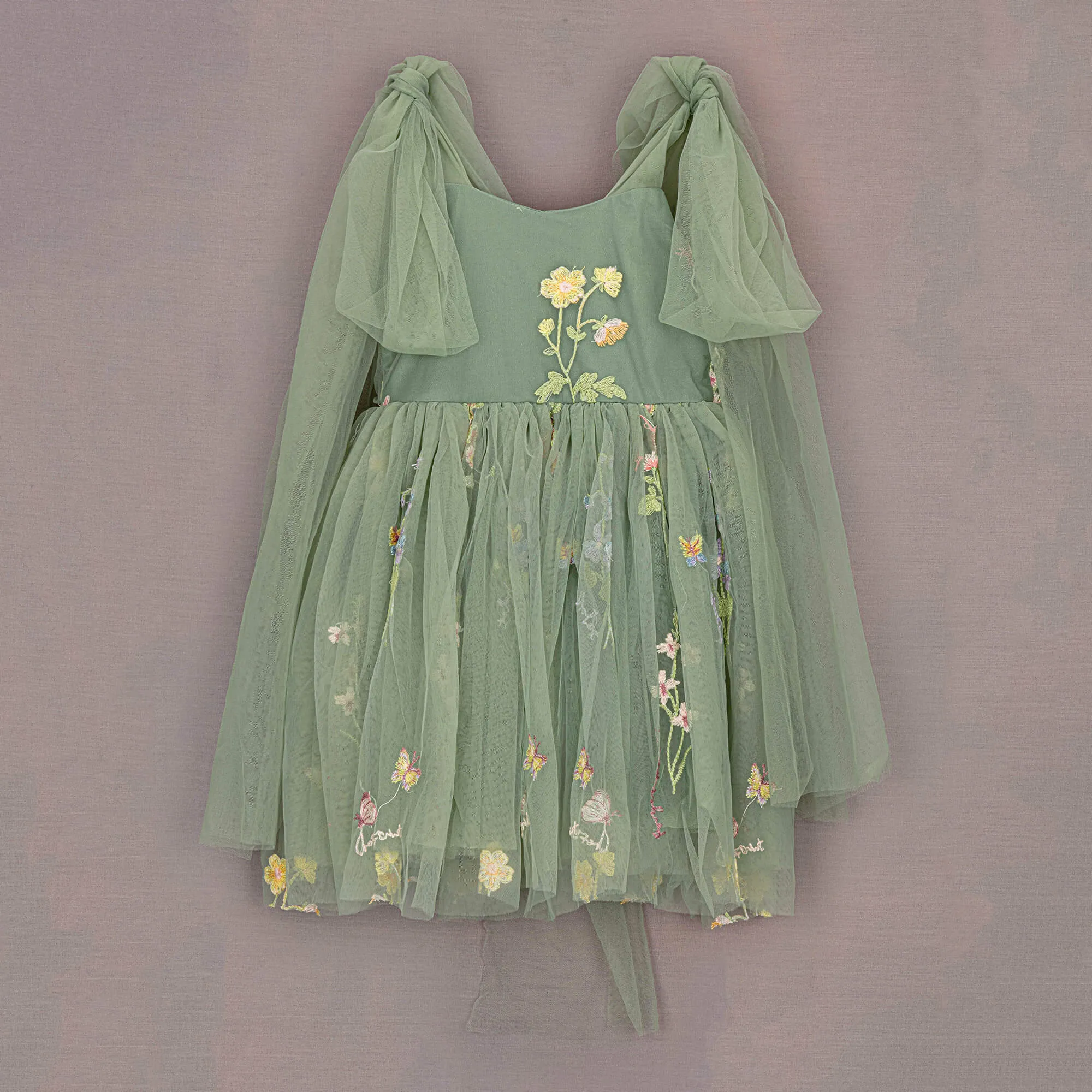 Baby Enchanted Angel Dress - Embroidered Fern