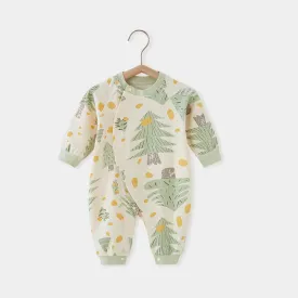 Baby onesie Spring and winter Tree printed cotton long sleeve base newborn clothes