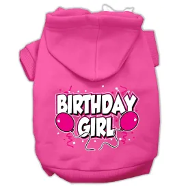 Birthday Girl Screen Print Pet Hoodies Bright Pink Size Sm (10)