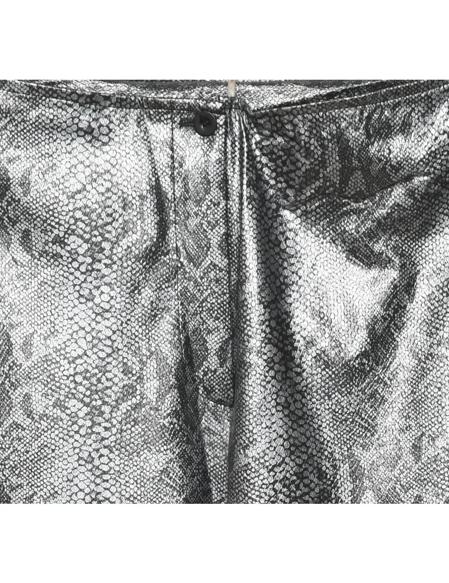 Black & Grey Snakeskin Trousers - W32 L32