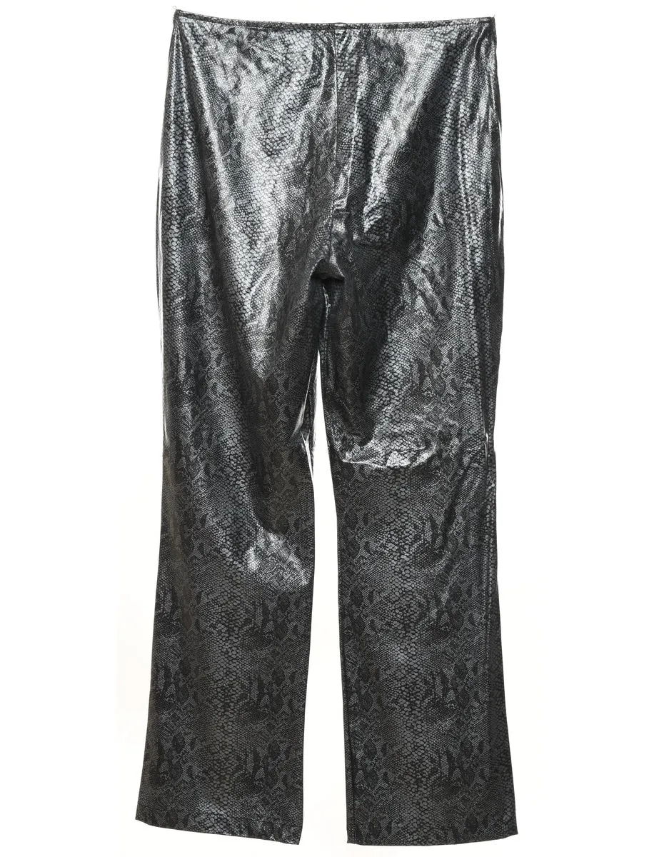 Black & Grey Snakeskin Trousers - W32 L32