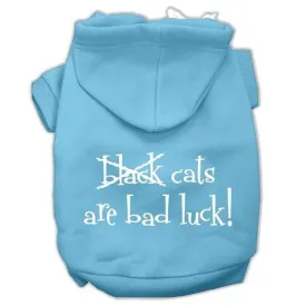 Black Cats Are Bad Luck Screen Print Pet Hoodies Baby Blue Size L (14)