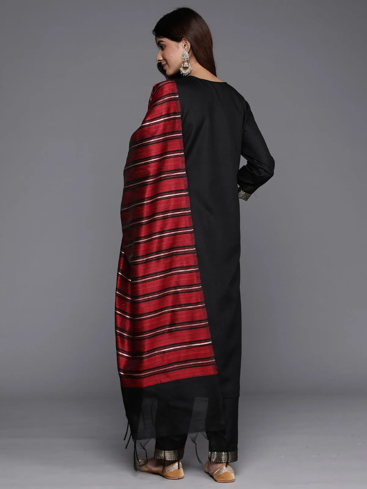 Black Embroidered Kurta Set