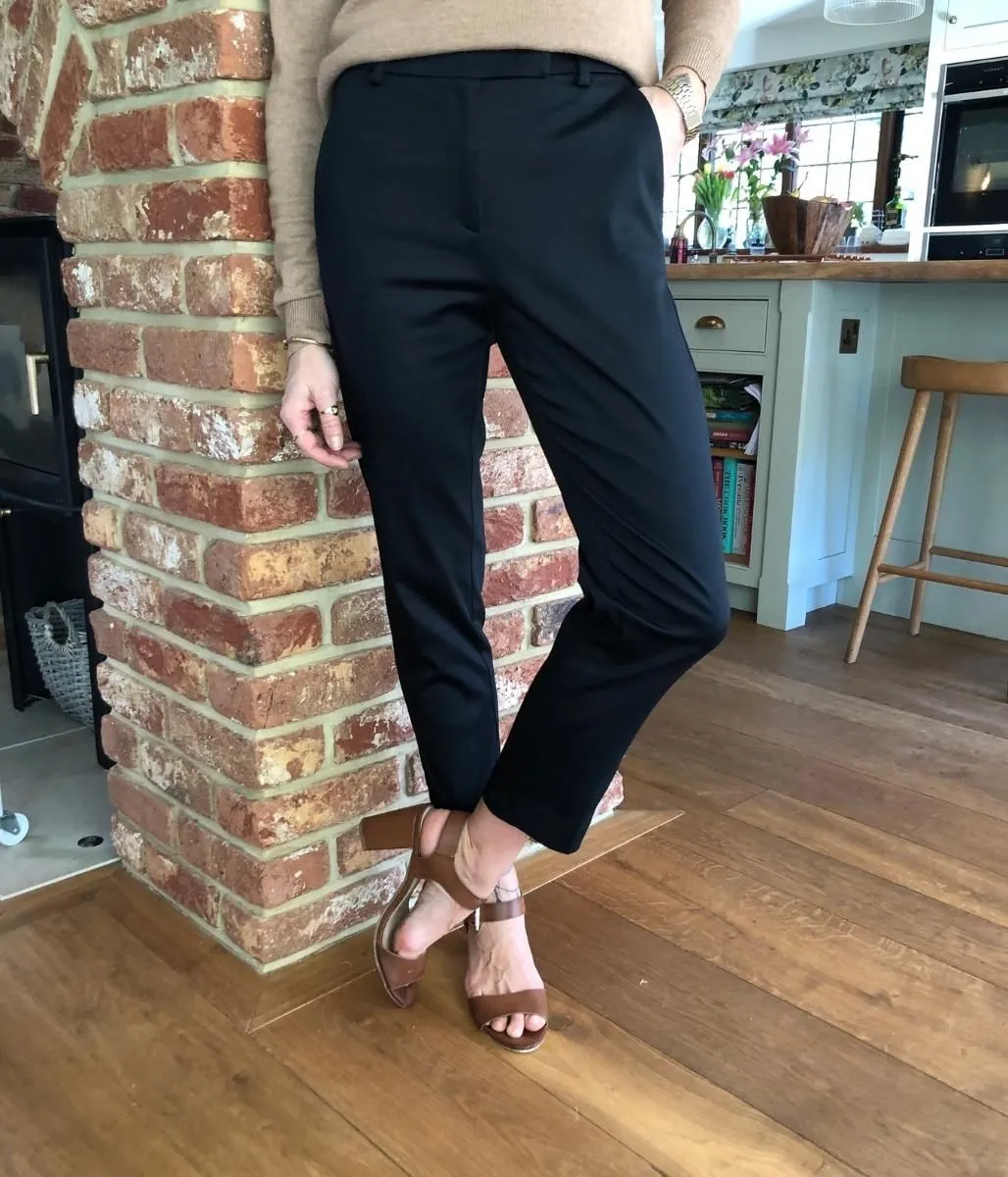 Black Mia Slim Leg 7/8 Trousers