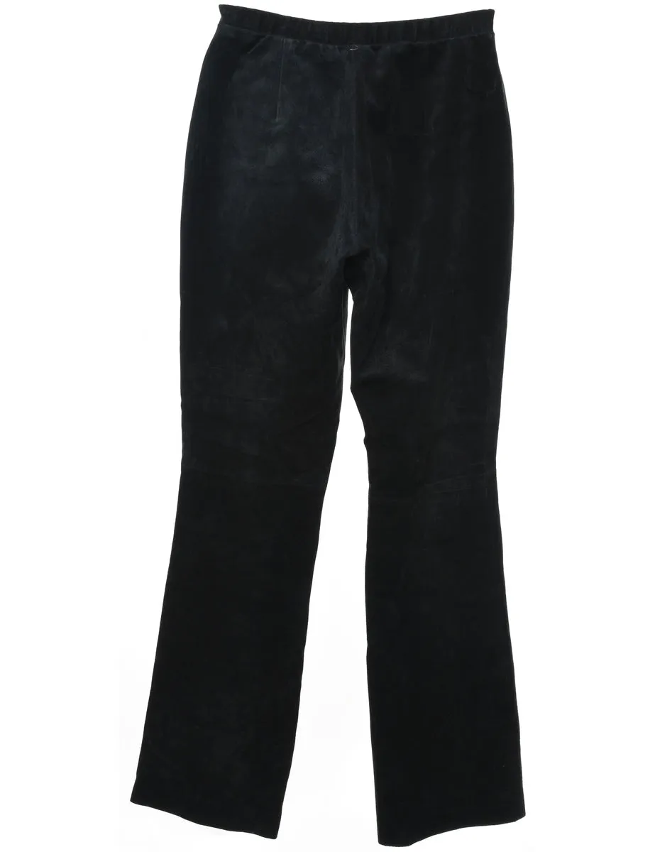 Black Suede Trousers - W24 L30