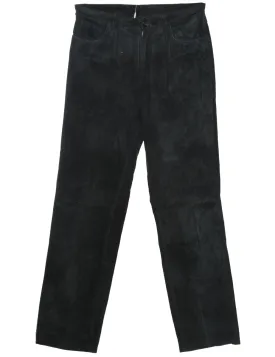 Black Suede Trousers - W31 L32