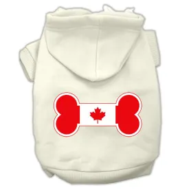 Bone Shaped Canadian Flag Screen Print Pet Hoodies Cream XL (16)