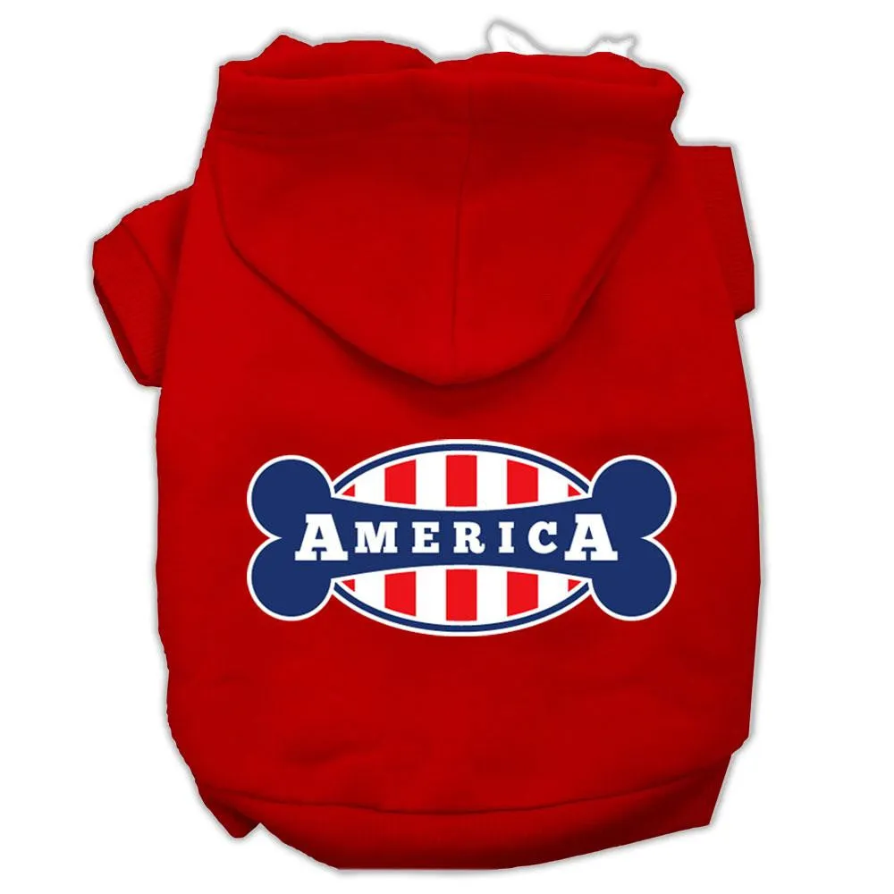 Bonely in America Screen Print Pet Hoodies Red Size XL (16)