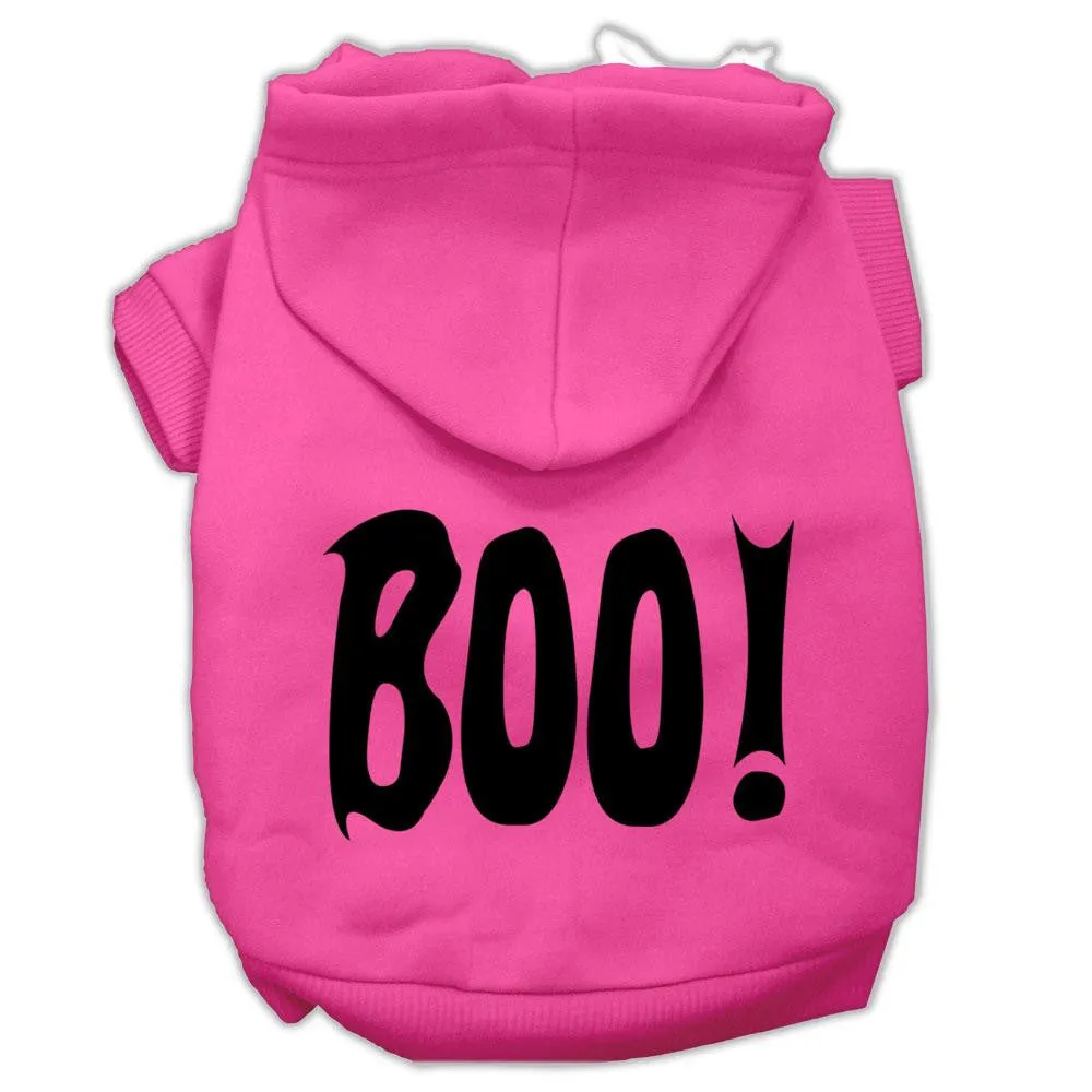 Boo! Screen Print Pet Hoodies Bright Pink Size Sm (10)