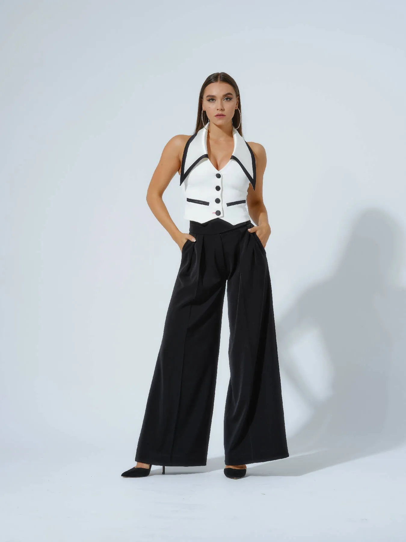 Born to Run High-Waist Wide-Leg Trousers