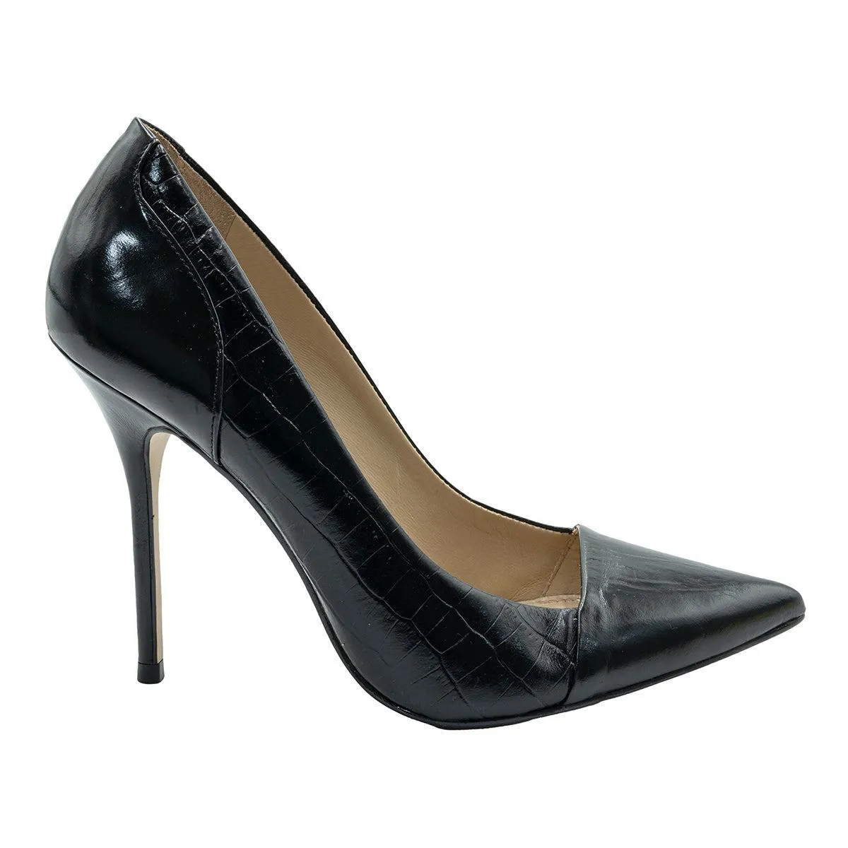 Buffalo London Pump High-Heel Shoes Leather Black Colour For Women