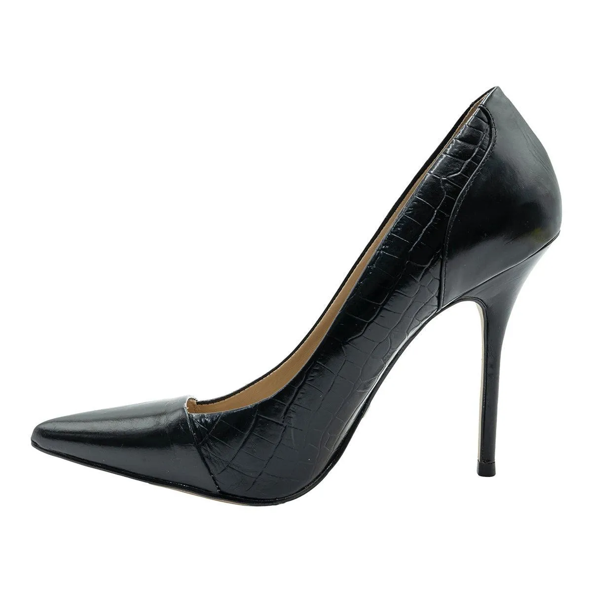 Buffalo London Pump High-Heel Shoes Leather Black Colour For Women