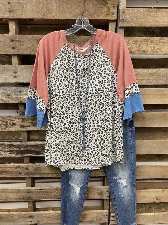 Casual Shift Leopard Shirts & Tops