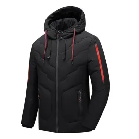 Casual Solid Hooded Jacket For Men