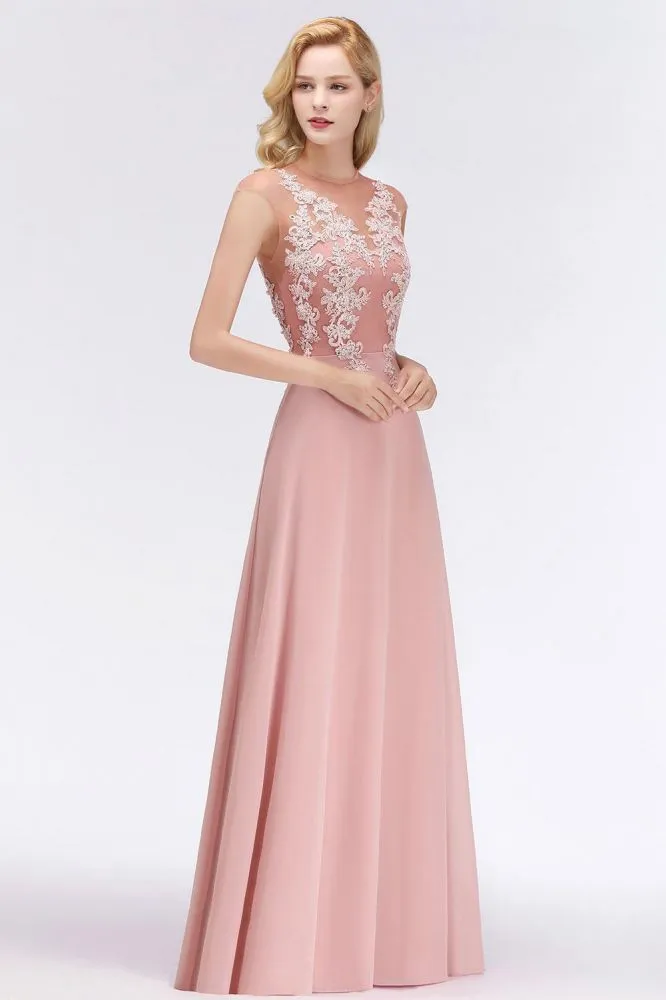 Charming Sleeveless Beadings Aline Evening Maxi Dress Cap Sleeves Bridesmaid Dress