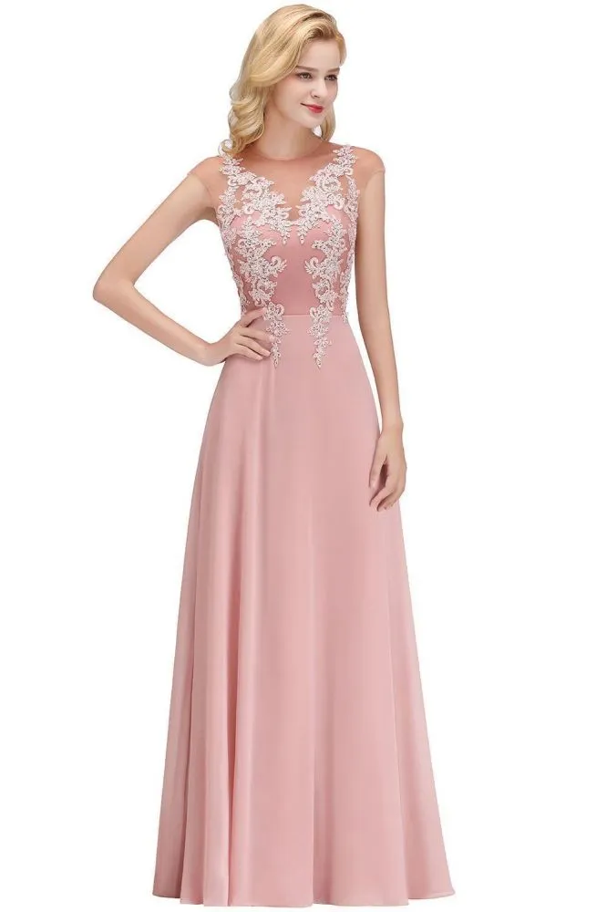 Charming Sleeveless Beadings Aline Evening Maxi Dress Cap Sleeves Bridesmaid Dress