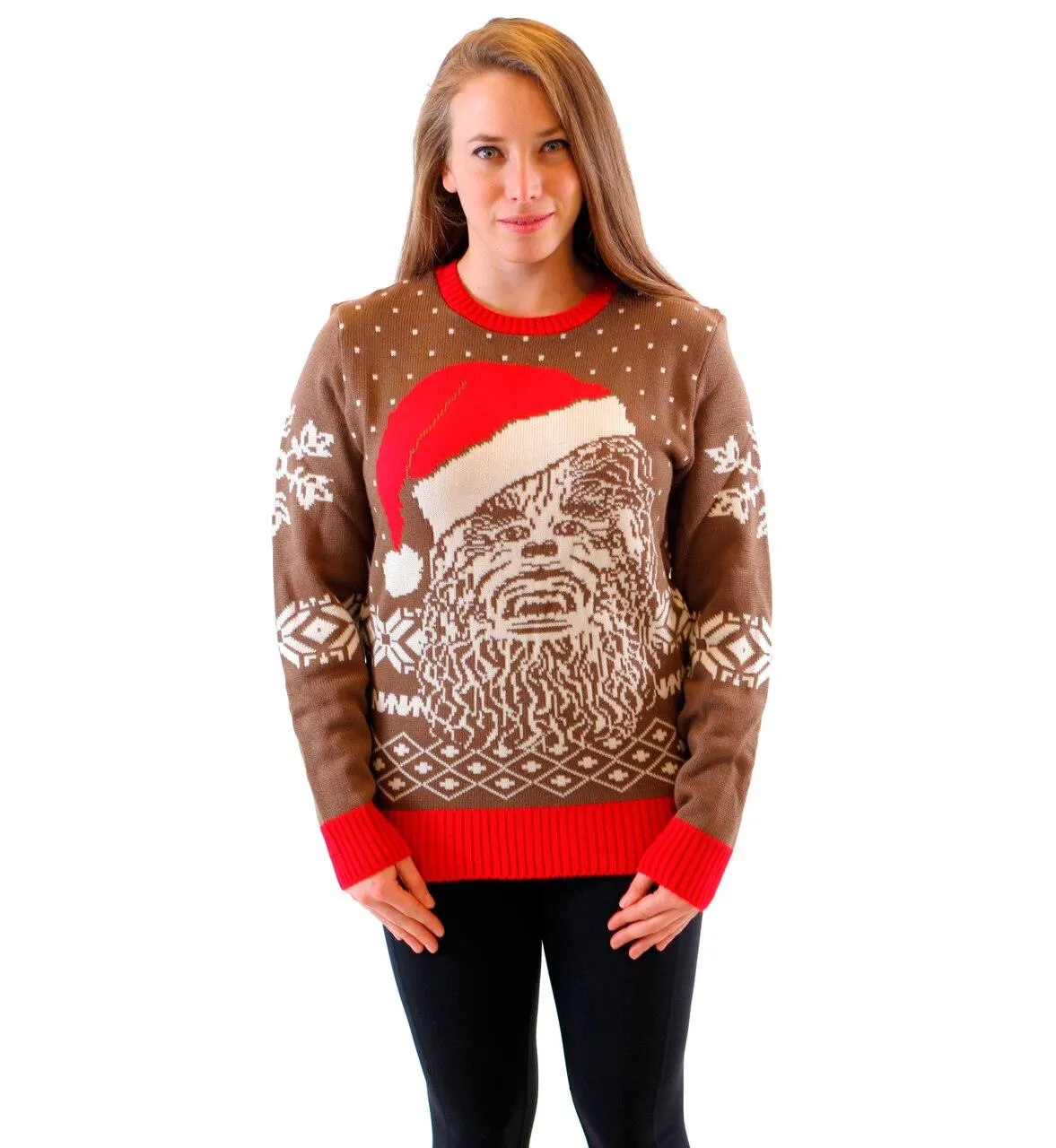 Chewbacca Big Face With Santa Hat Ugly Christmas Sweater