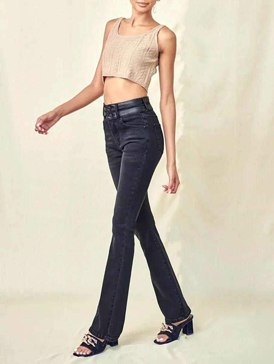 Cici High-Rise Waistband Detail Bootcut by KanCan