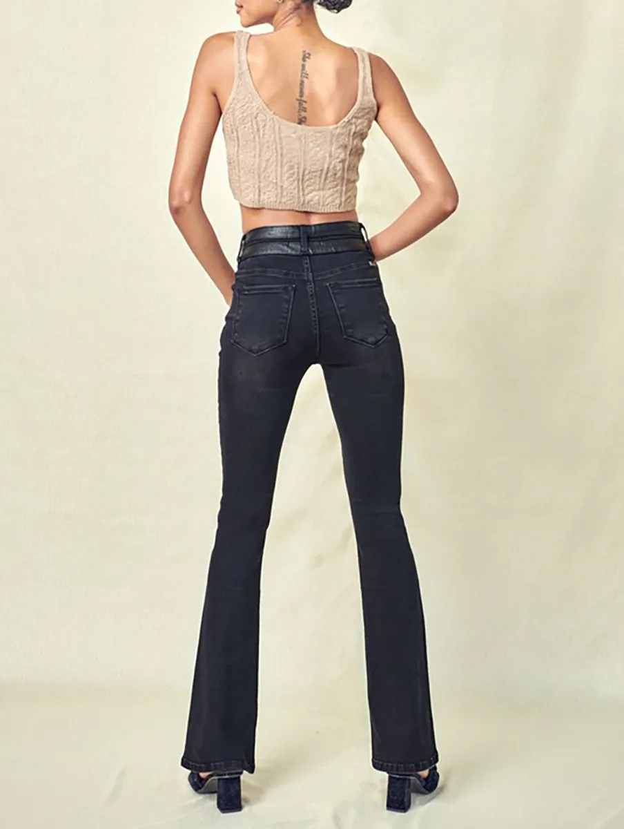 Cici High-Rise Waistband Detail Bootcut by KanCan