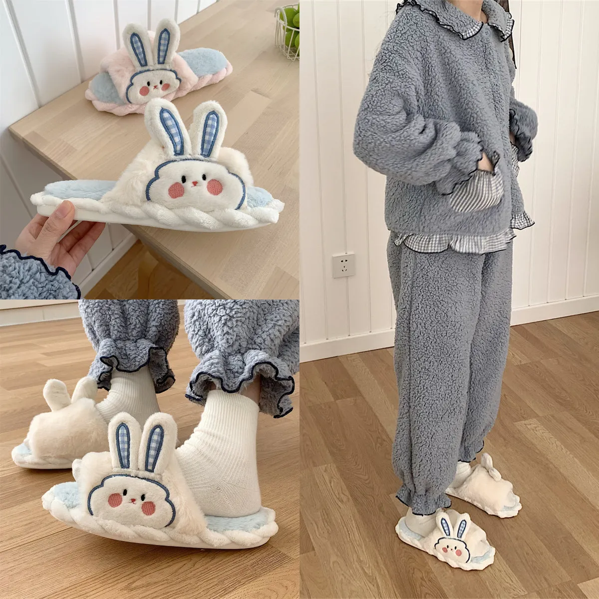 Cute Rabbit Cotton Slippers PL52962