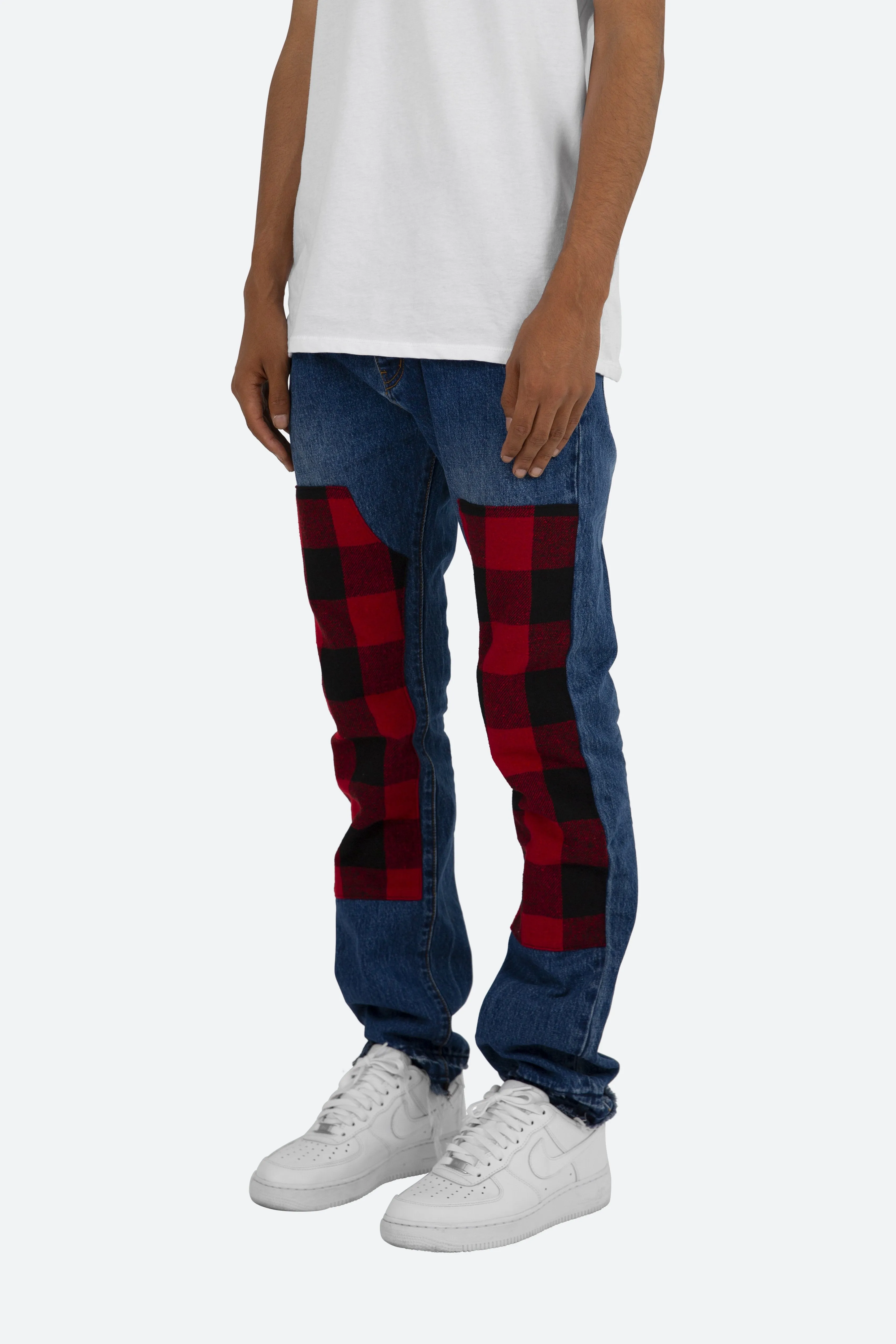 D219 Plaid Denim - Blue/Black/Red