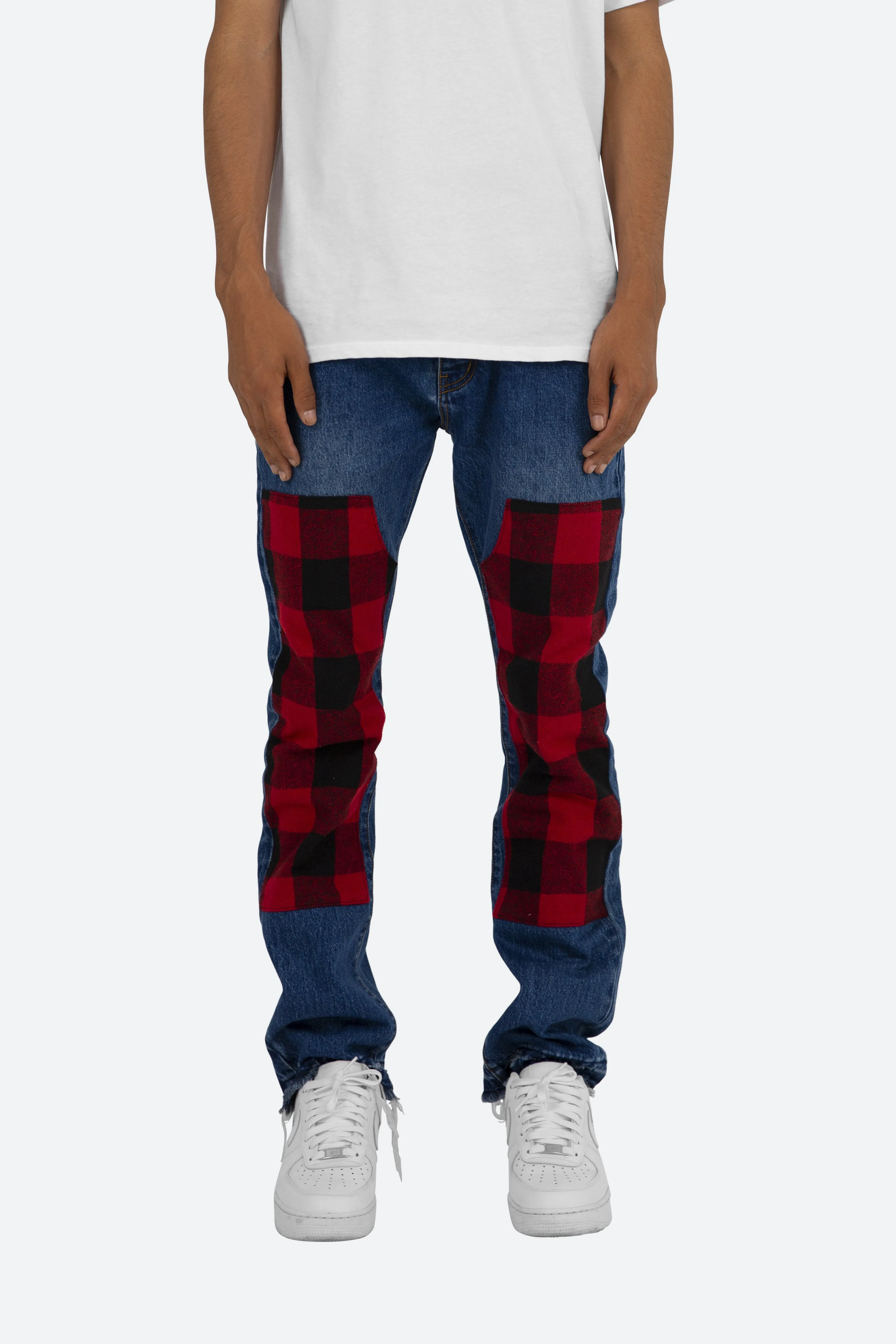 D219 Plaid Denim - Blue/Black/Red