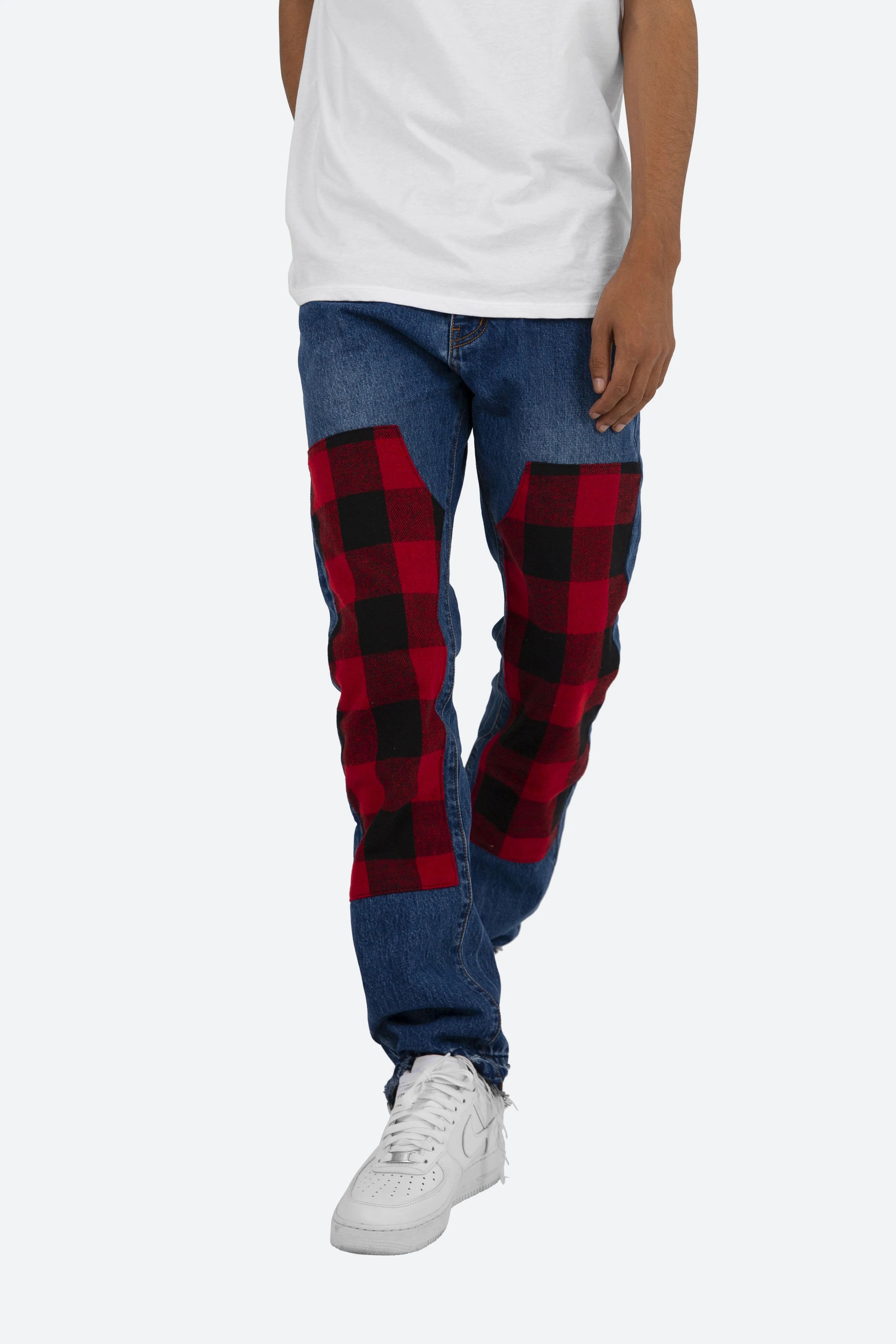 D219 Plaid Denim - Blue/Black/Red