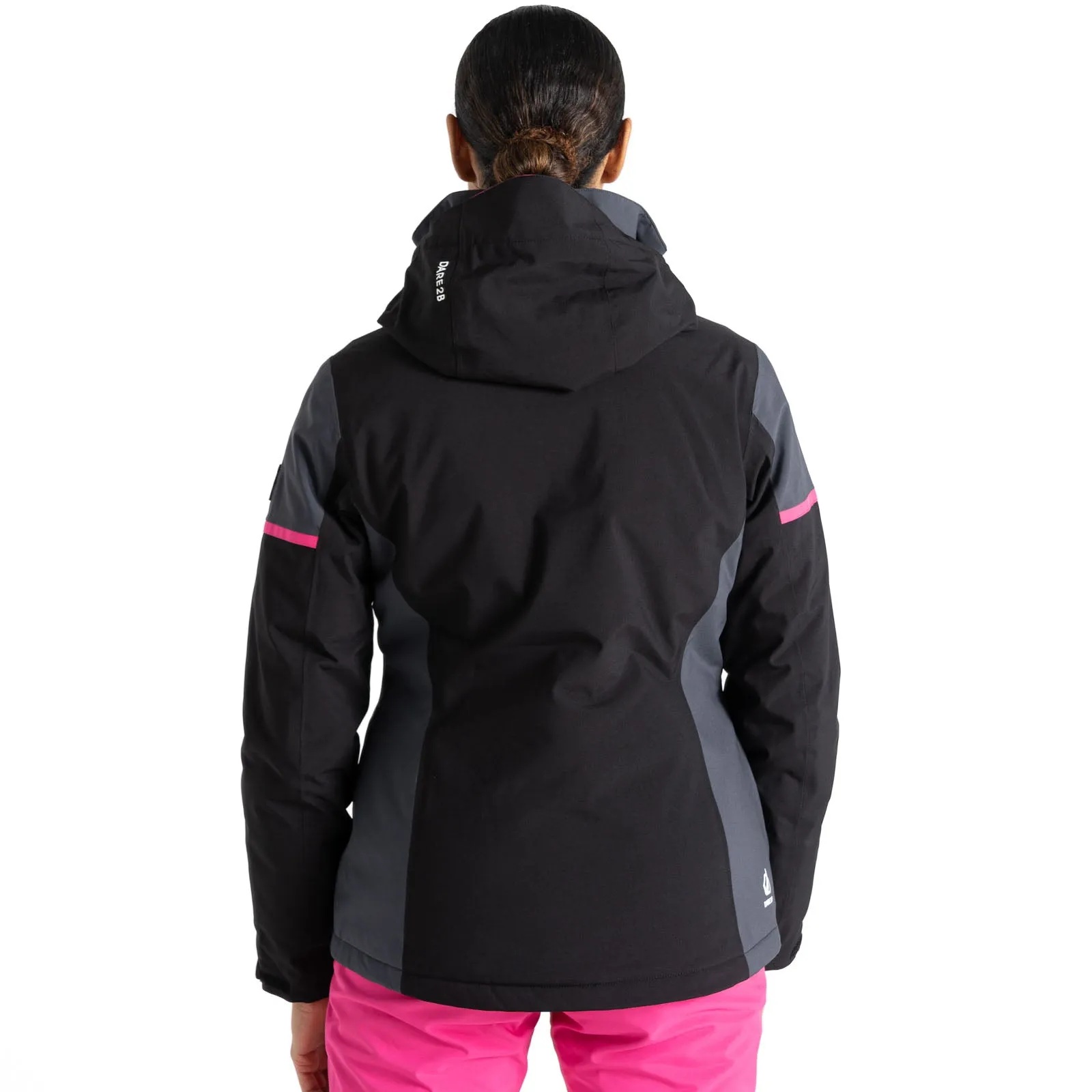 Dare 2b Womens Carving Hooded Waterproof Thermal Ski Jacket - Black/Ebony