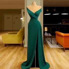 Dark Green Evening Dresses, Mermaid Long Fairy Prom Dresses