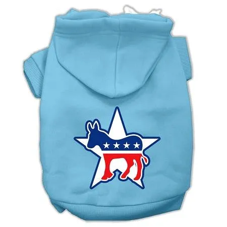 Democrat Screen Print Pet Hoodies Baby Blue Size Sm (10)