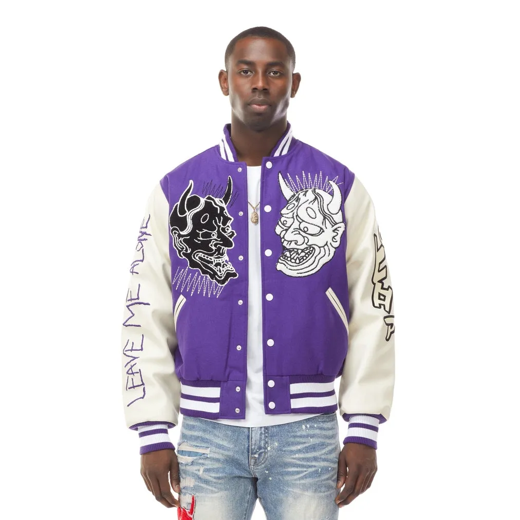 Demon Fashion Varsity Jacket - Purple