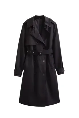 'Denise' Double-breasted Mid-Length Jacket Coat