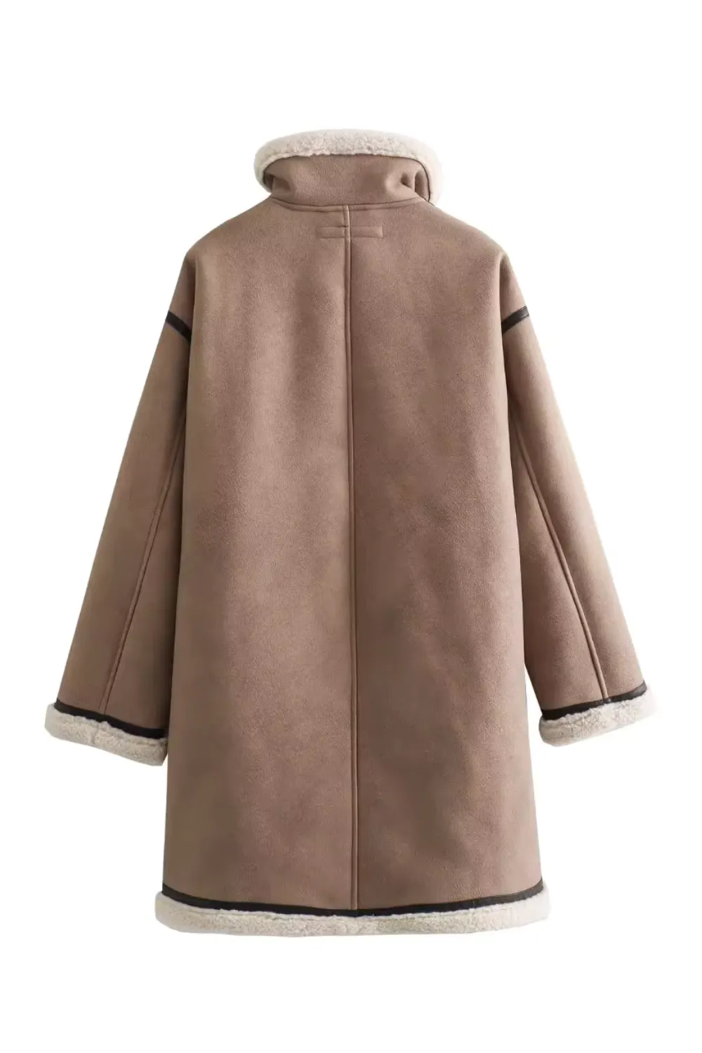 'Dolores' Buckled Neck Fleeced Coat