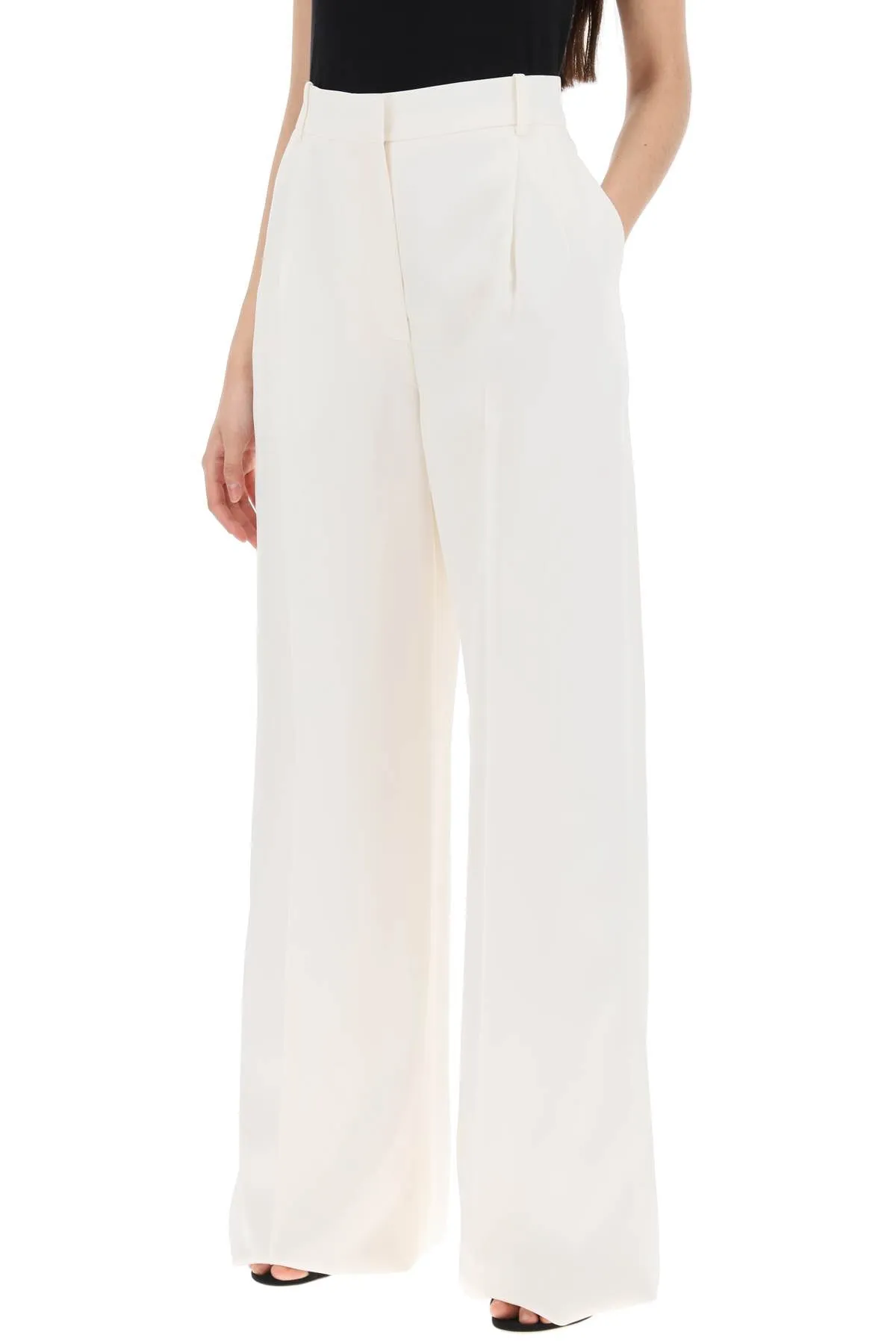 double pleated palazzo pants with