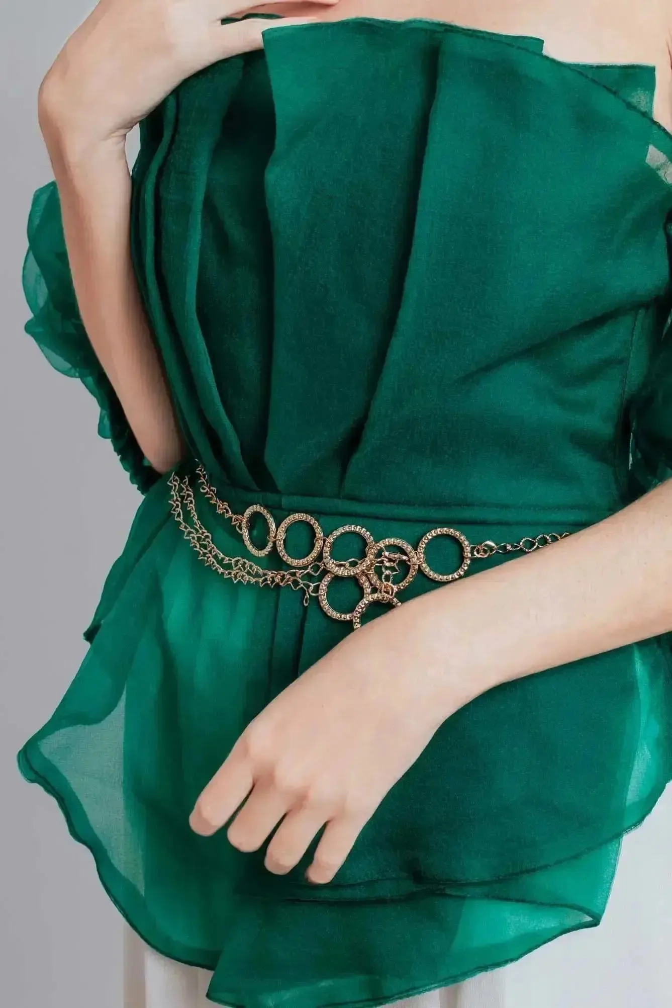 Emerald Peplum Top