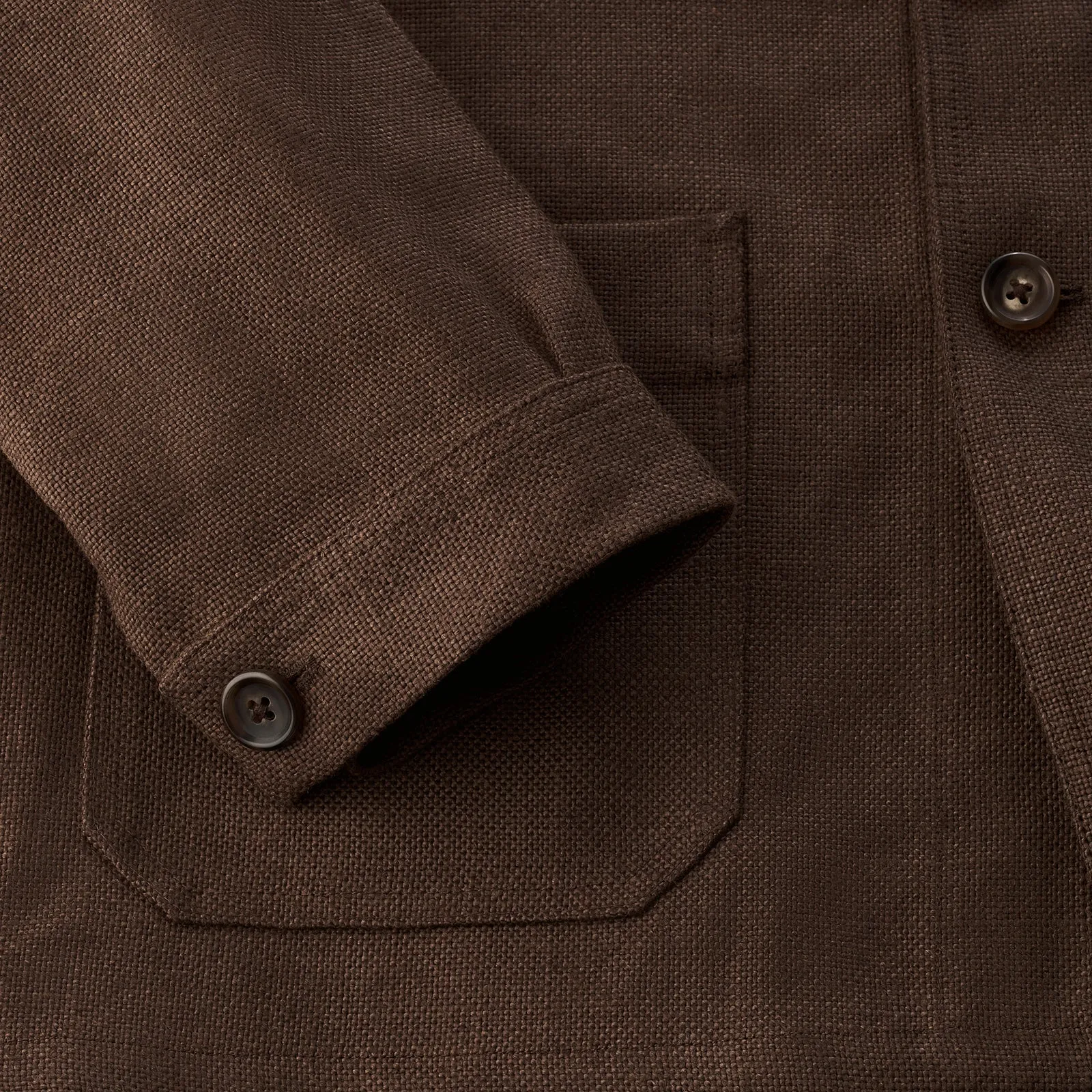 Espresso Brown Heavy Linen Utility Jacket