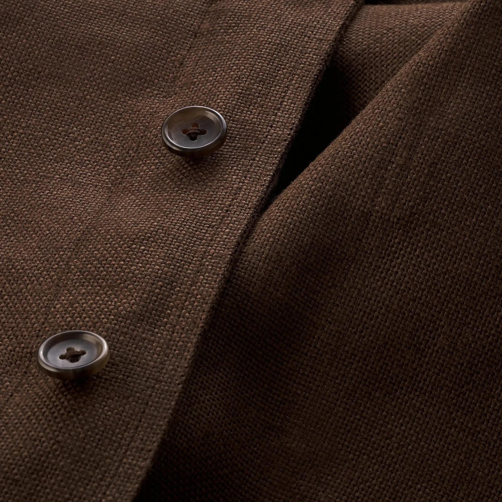 Espresso Brown Heavy Linen Utility Jacket