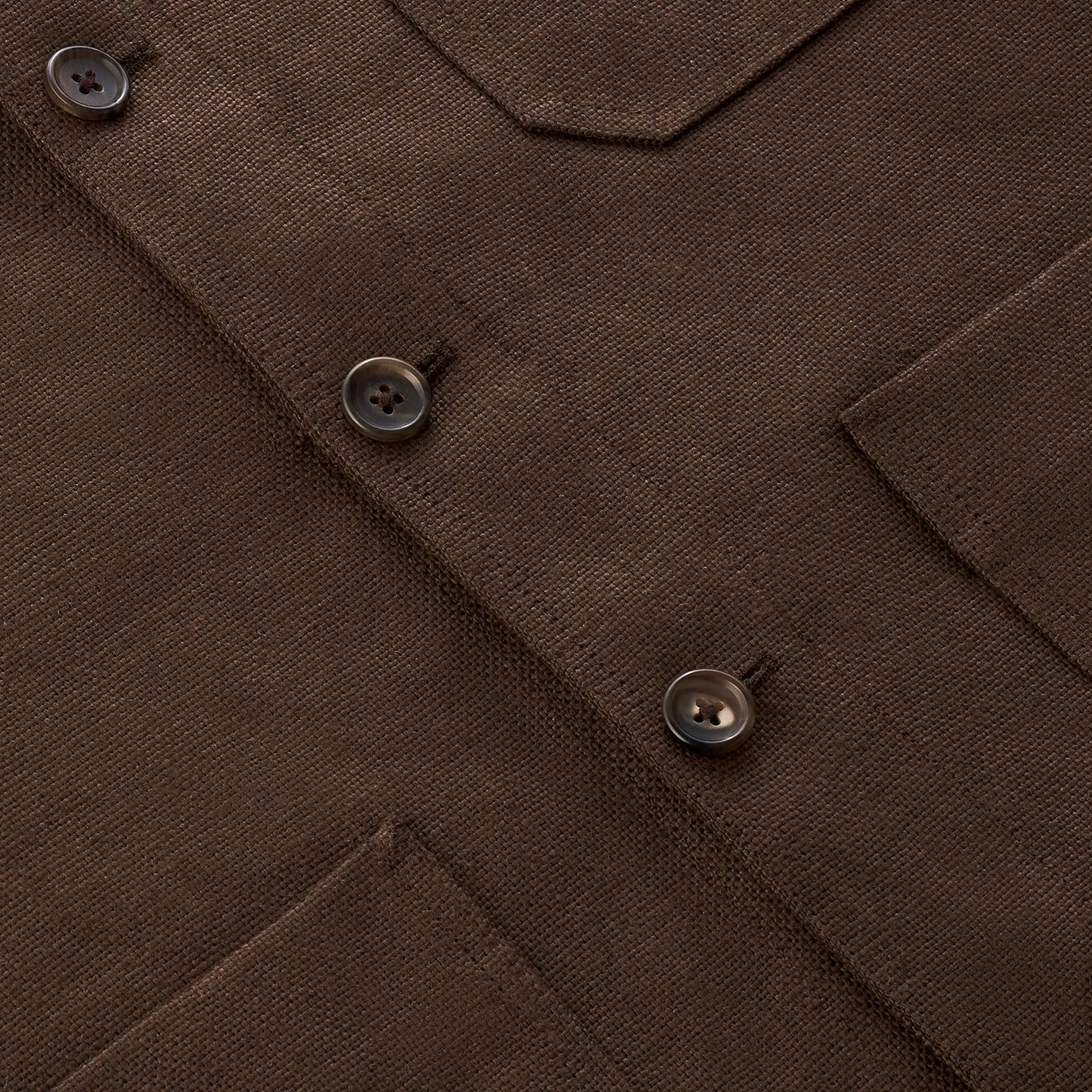 Espresso Brown Heavy Linen Utility Jacket