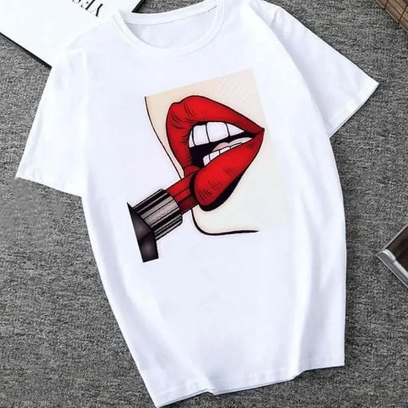 Fashion Casual Letter Character Print Tops