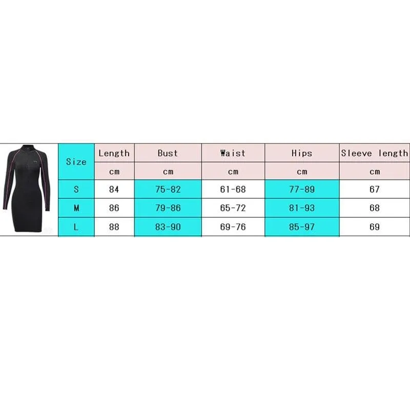 FashionSierra - New Women Autumn Long Sleeve Zipper Dress Ladies High Collar Sport Long Tops Casual Mini Slim One Piece Dress