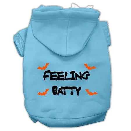 Feeling Batty Screen Print Pet Hoodies Baby Blue Size Med (12)