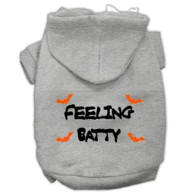 Feeling Batty Screen Print Pet Hoodies Grey Size Xs (8)