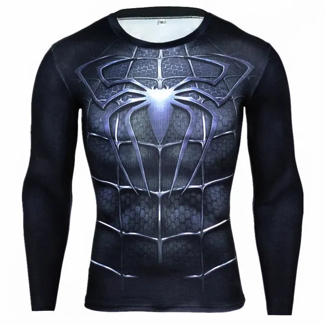 FITNESS MMA COMPRESSION SHIRT MEN ANIME BODYBUILDING LONG SLEEVE WORKOUT 3D T SHIRT TOPS TEES