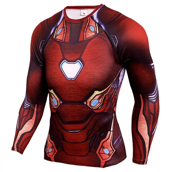 FITNESS MMA COMPRESSION SHIRT MEN ANIME BODYBUILDING LONG SLEEVE WORKOUT 3D T SHIRT TOPS TEES